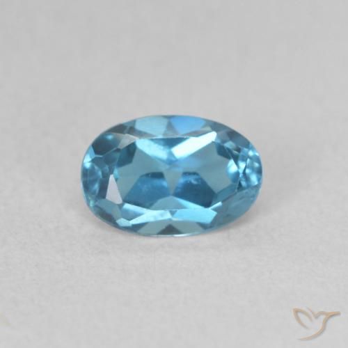 0.57ct 天然 蓝色 黄玉, 椭圆形, VVS-VS