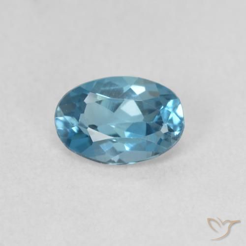 0.50ct 天然 蓝色 黄玉, 椭圆形, VVS-VS
