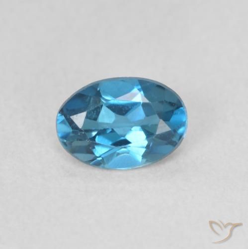 0.50ct 天然 蓝色 黄玉, 椭圆形, VVS-VS