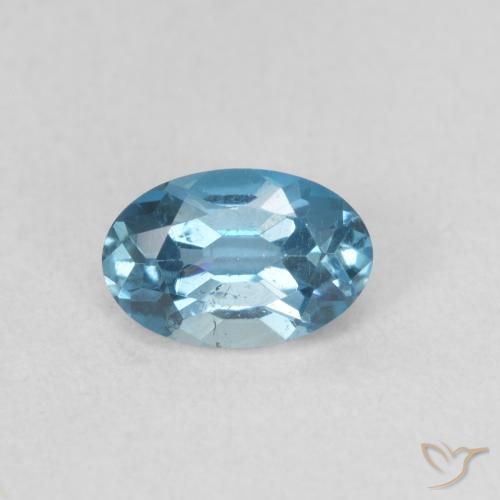 0.64ct 天然 蓝色 黄玉, 椭圆形, VVS-VS