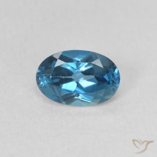 0.59ct 天然 蓝色 黄玉, 椭圆形, VVS-VS