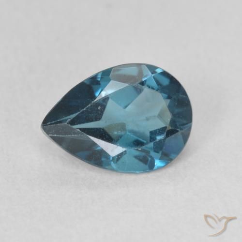 0.83ct 天然 蓝色 黄玉, 梨形, VVS-VS