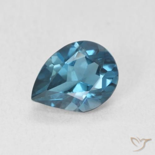 0.73ct 天然 蓝色 黄玉, 梨形, VVS-VS