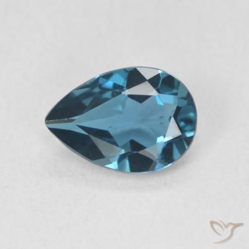 0.73ct 天然 蓝色 黄玉, 梨形, VVS-VS