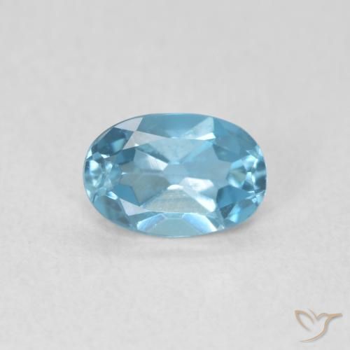 0.52ct 天然 蓝色 黄玉, 椭圆形, VVS-VS