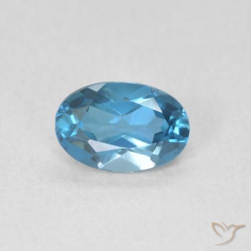 0.57ct 天然 蓝色 黄玉, 椭圆形, VVS-VS
