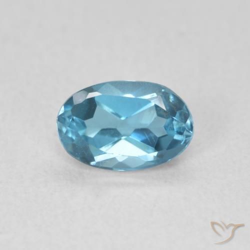 0.59ct 天然 蓝色 黄玉, 椭圆形, VVS-VS