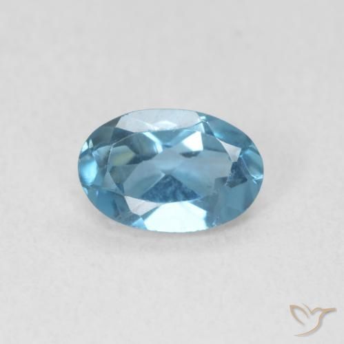 0.59ct 天然 蓝色 黄玉, 椭圆形, VVS-VS