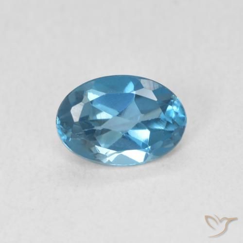 0.58ct 天然 蓝色 黄玉, 椭圆形, VVS-VS