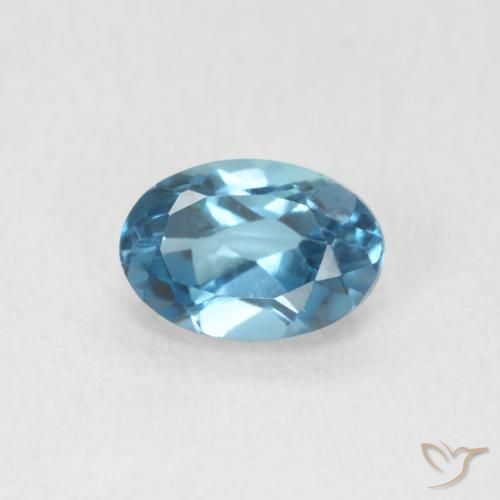 0.69ct 天然 蓝色 黄玉, 椭圆形, VVS-VS