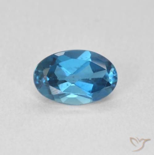 0.60ct 天然 蓝色 黄玉, 椭圆形, VVS-VS