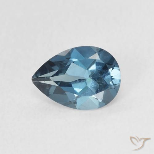 0.76ct 天然 蓝色 黄玉, 梨形, VVS-VS
