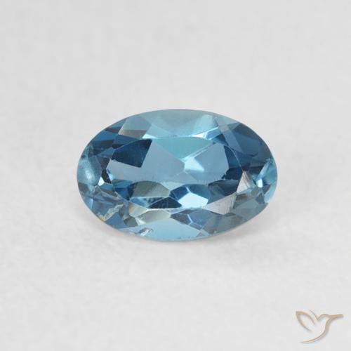 0.58ct 天然 蓝色 黄玉, 椭圆形, VVS-VS