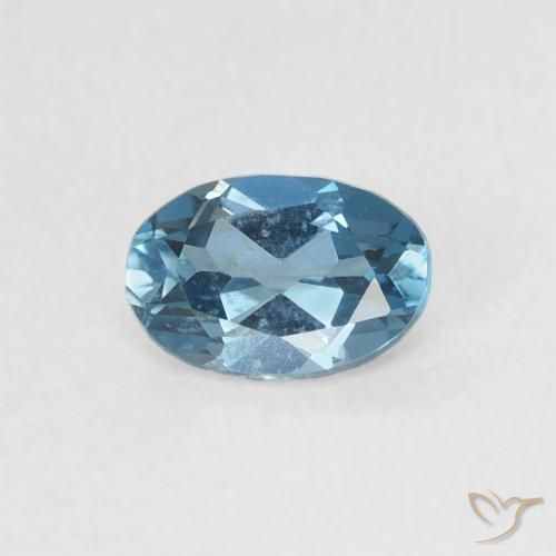 0.57ct 天然 蓝色 黄玉, 椭圆形, VVS-VS
