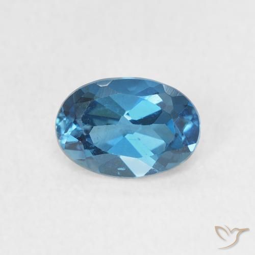 0.63ct 天然 蓝色 黄玉, 椭圆形, VVS-VS