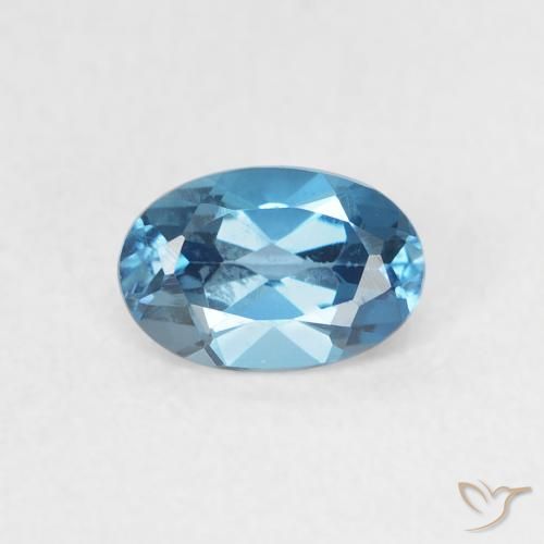 0.60ct 天然 蓝色 黄玉, 椭圆形, VVS-VS