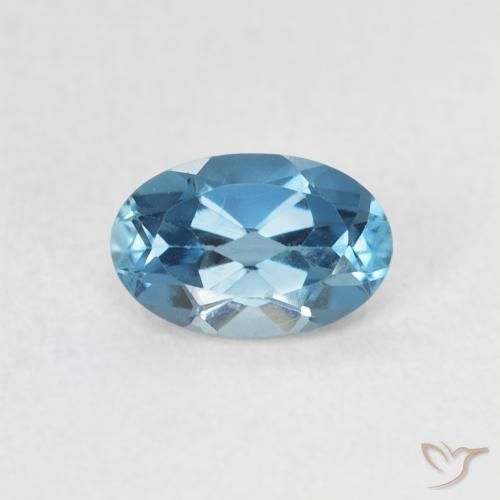 0.54ct 天然 蓝色 黄玉, 椭圆形, VVS-VS