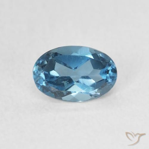0.61ct 天然 蓝色 黄玉, 椭圆形, VVS-VS