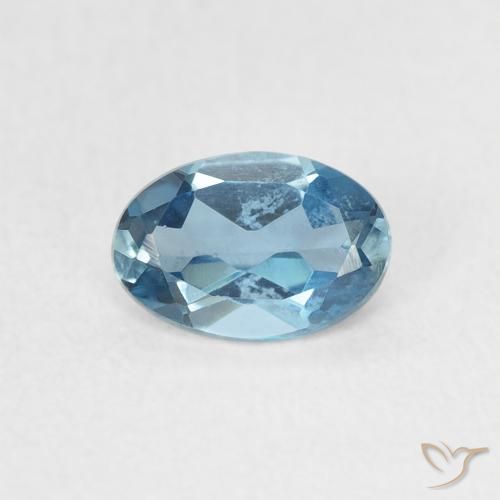 0.54ct 天然 蓝色 黄玉, 椭圆形, VVS-VS