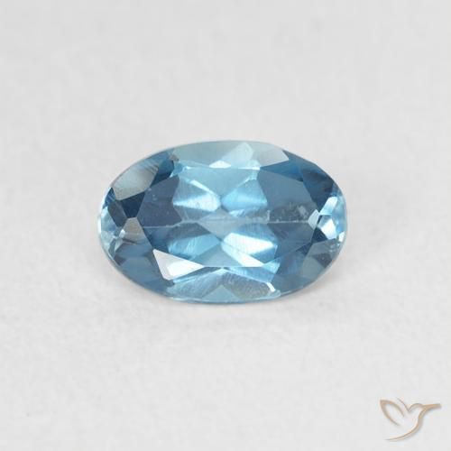 0.52ct 天然 蓝色 黄玉, 椭圆形, VVS-VS