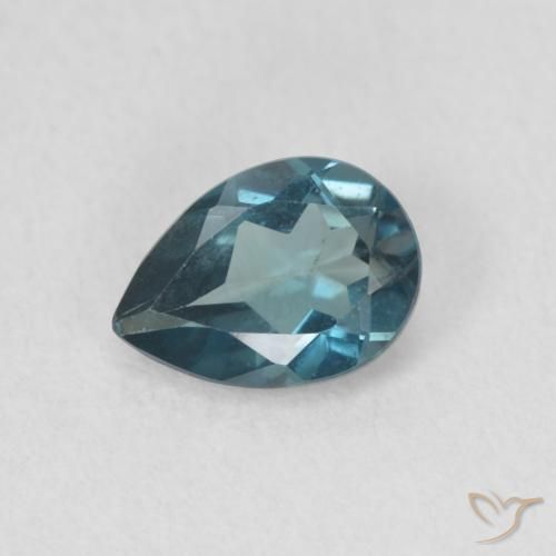 0.80ct 天然 蓝色 黄玉, 梨形, VS