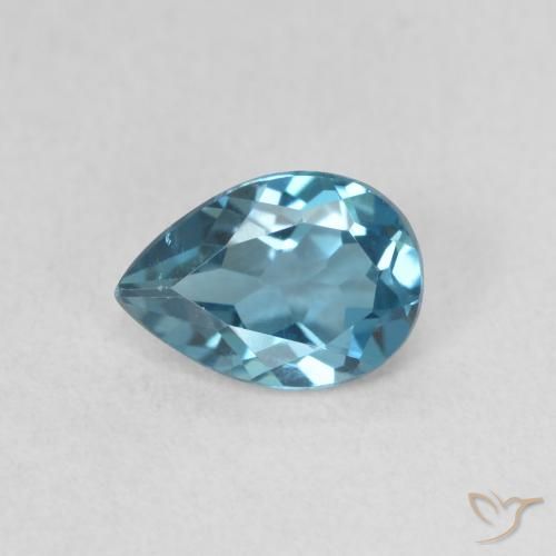 0.78ct 天然 蓝色 黄玉, 梨形, VVS