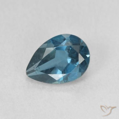 0.89ct 天然 蓝色 黄玉, 梨形, VS