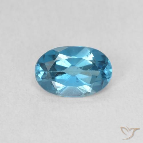 0.52ct 天然 蓝色 黄玉, 椭圆形, VS