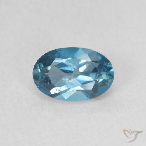 0.66ct 天然 蓝色 黄玉, 椭圆形, VS