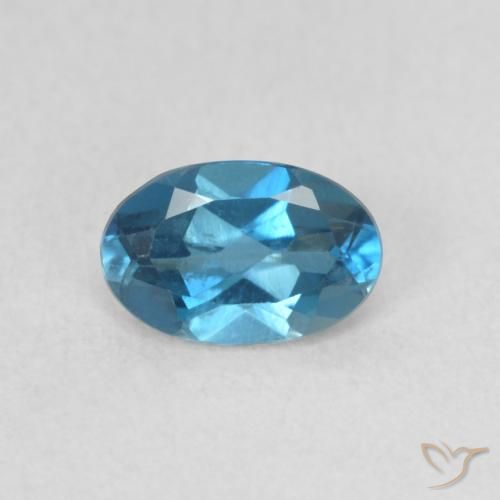 0.51ct 天然 蓝色 黄玉, 椭圆形, VVS