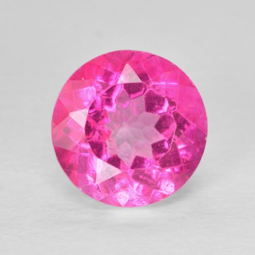 3.81ct 天然 Medium Dark-Pink 黄玉, 圆形的, VVS-VS