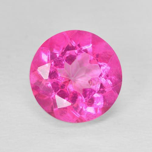 3.64ct 天然 深粉色 黄玉, 圆形的, VVS-VS