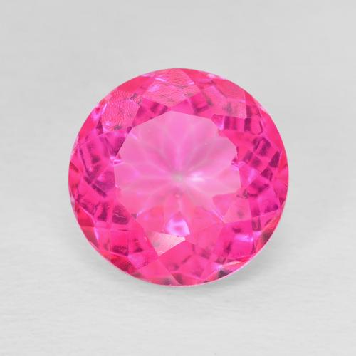 5.76ct 天然 艳粉色 黄玉, 圆形的, VVS