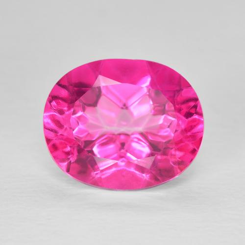 6.38ct 天然 艳粉色 黄玉, 椭圆形, VVS-VS