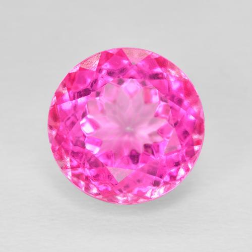 7.09ct 天然 深洋红色 黄玉, 圆形的, VVS