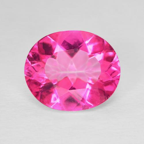 5.29ct 天然 深洋红色 黄玉, 椭圆形, VVS-VS