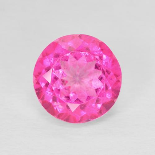 3.61ct 天然 深洋红色 黄玉, 圆形的, VVS-VS