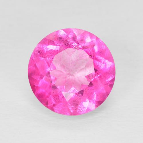 3.37ct 天然 深粉色 黄玉, 圆形的, VVS-VS
