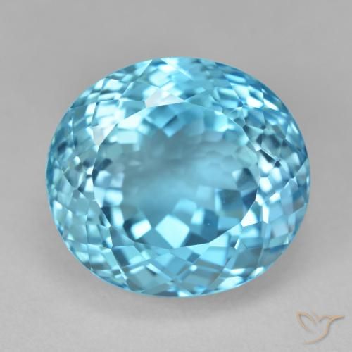 25.54ct 天然 瑞士蓝 黄玉, 椭圆形, VVS-VS