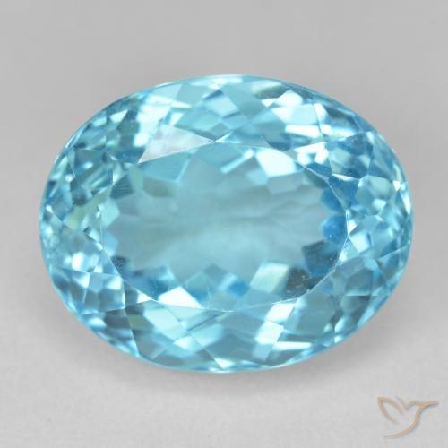 22.94ct 天然 瑞士蓝 黄玉, 椭圆形, VS