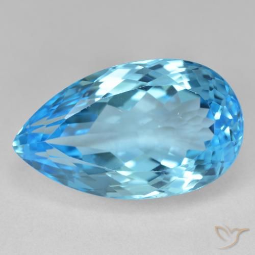 28.62ct 天然 瑞士蓝 黄玉, 梨形, VS