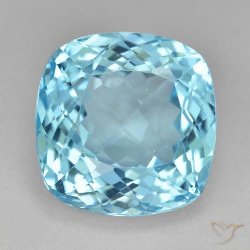 21.60ct 天然 瑞士蓝 黄玉, 软垫, VS