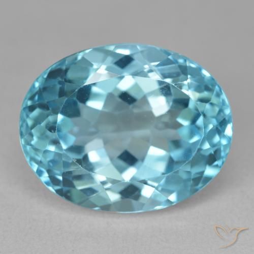 21.53ct 天然 瑞士蓝 黄玉, 椭圆形, VVS-VS