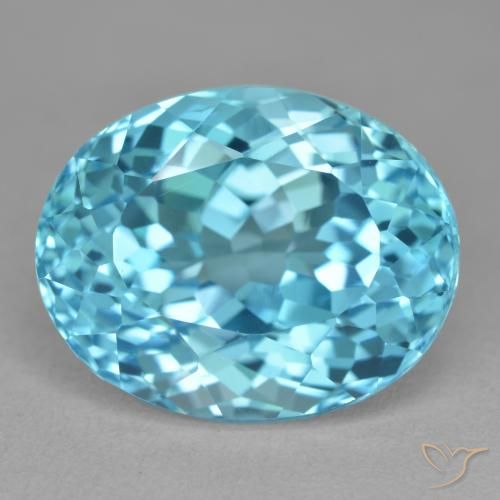 23.52ct 天然 瑞士蓝 黄玉, 椭圆形, VVS
