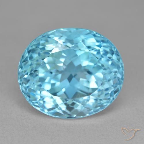 21.10ct 天然 瑞士蓝 黄玉, 椭圆形, VVS
