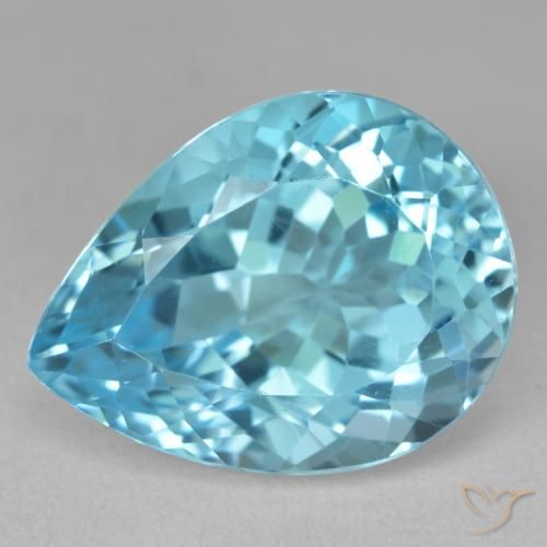 20.41ct 天然 瑞士蓝 黄玉, 梨形, VVS-VS