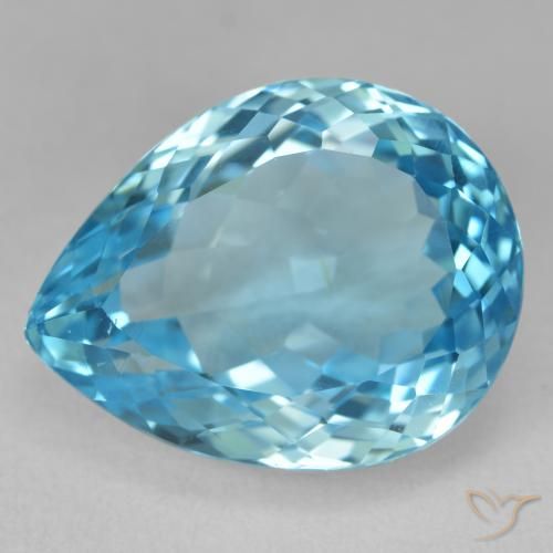 25.41ct 天然 瑞士蓝 黄玉, 梨形, VVS-VS