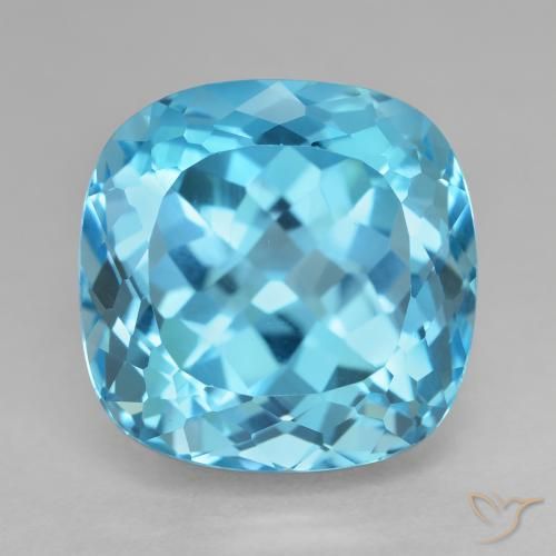 20.98ct 天然 瑞士蓝 黄玉, 软垫, VVS