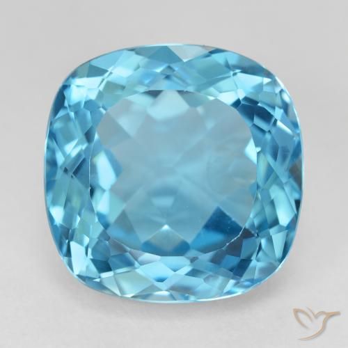 21.83ct 天然 瑞士蓝 黄玉, 软垫, VVS-VS