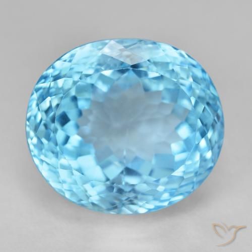 22.74ct 天然 瑞士蓝 黄玉, 椭圆形, VVS-VS